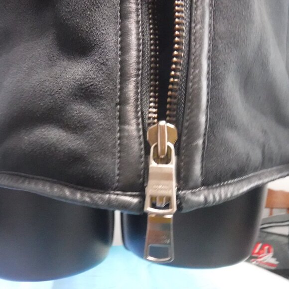 Armani Exchange Faux Suede Moto Jacket  in black size small - Picture 5 of 12